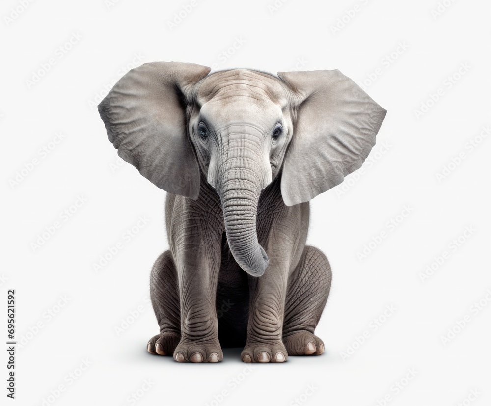 grey elephant sitting on a transparent