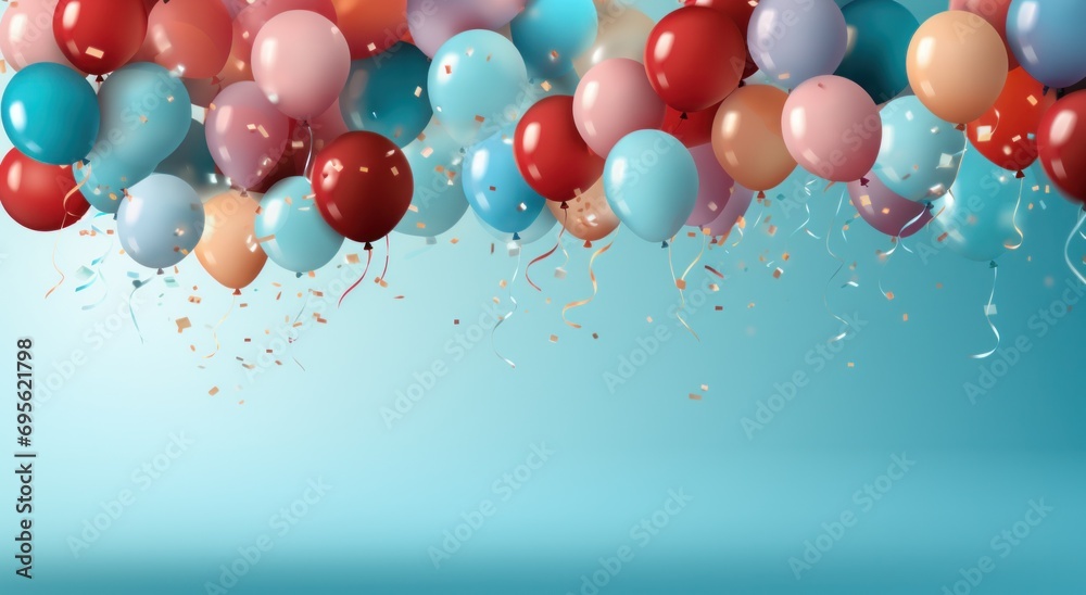 party birthday background with balloons and confetti party birthday background with balloons and confetti