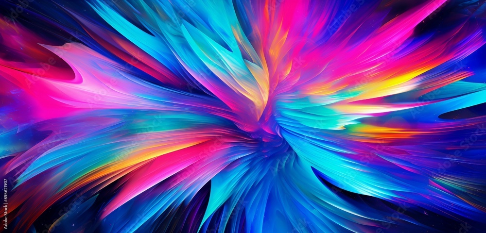 A dynamic digital abstract background with bursts of energetic neon colors A dynamic digital abstract background with bursts of energetic neon colors