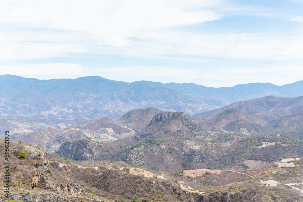 view from the mountains in oaxaca mexico 