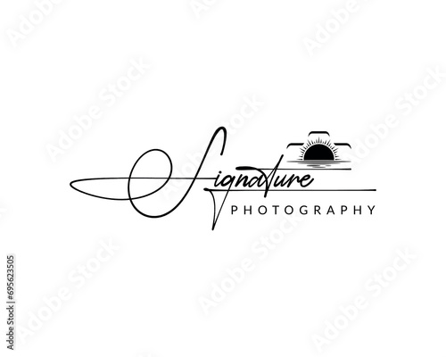 Signature photography Font Calligraphy Logotype Script Font Type Font lettering handwritten with camera icon photo