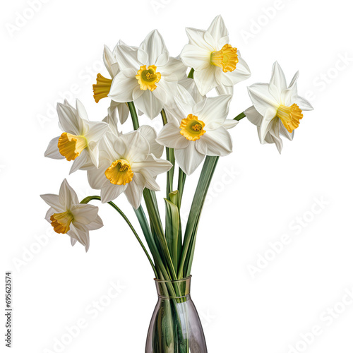 Beautiful fresh colored aroma flower on transparent background