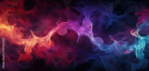 An abstract conceptual background symbolizing duality portrayed in a symphony of swirling patterns and contrasting colors in  ratio.