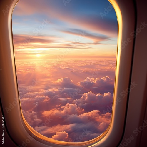 View from airplane window s...