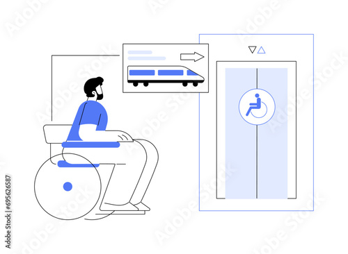 Accessible metro environment abstract concept vector illustration.
