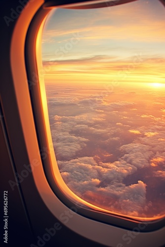 View from airplane window s...