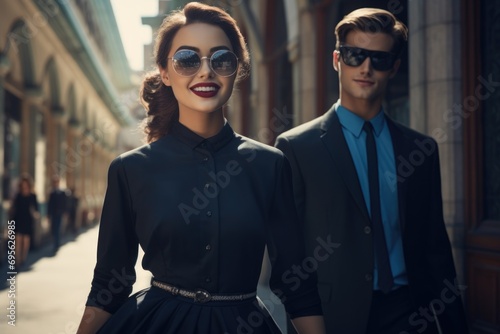 Vibrant 1950s fashion leather jackets, poodle skirts, slicked-back hair capturing essence of iconic rock and roll imagery. rebellion and style reminiscent of an era that reshaped culture and fashion.