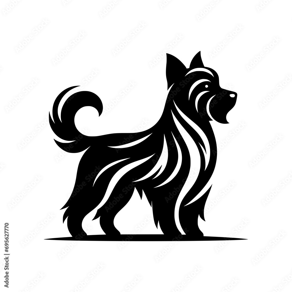 Fototapeta premium Vector of a black silhouette of a cute dog isolated on a transparent background