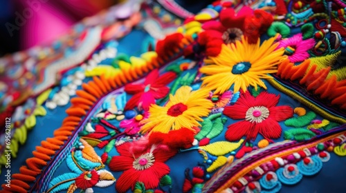 intricate embroidery and vibrant colors of costumes at the Manizales Fair generative ai © ThisDesign