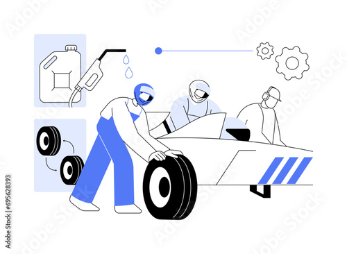 Pit stop abstract concept vector illustration.