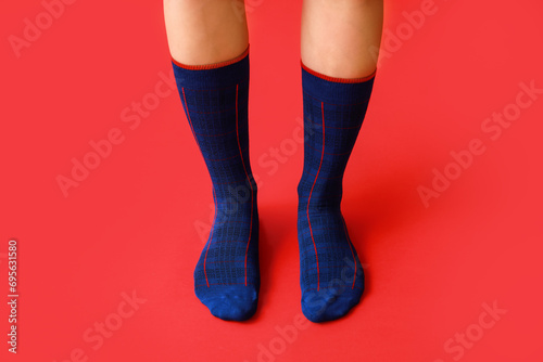 Person wearing stylish blue...