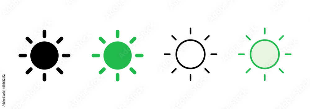 Obraz premium Sun icon set. Brightness Icon vector