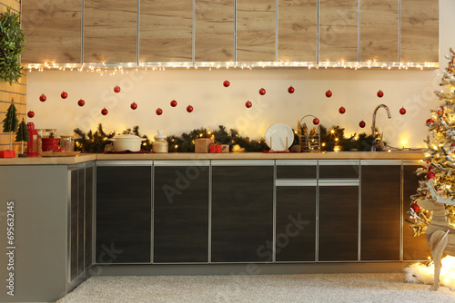 Utensils with Christmas dec...