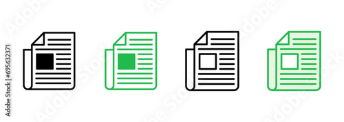 Newspaper icon set. news paper vector sign