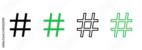Hashtag icon set. hashtag symbol