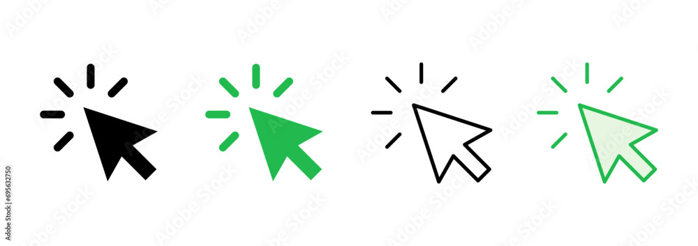 Click icon set. pointer arrow icon. cursor icon vector Click icon set. pointer arrow icon. cursor icon vector
