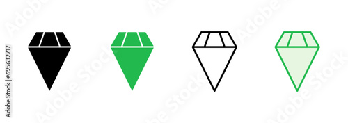 Diamond icon set. diamond gems vector icon.