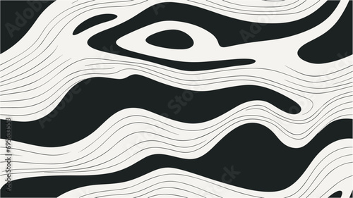 Retro tree surface pattern in coloring style. Vector Illustration. Vector illustration. Water Wave abstract design. Seamless.