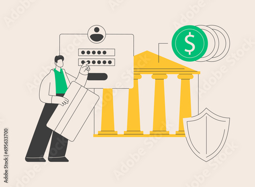 Bank account abstract concept vector illustration.