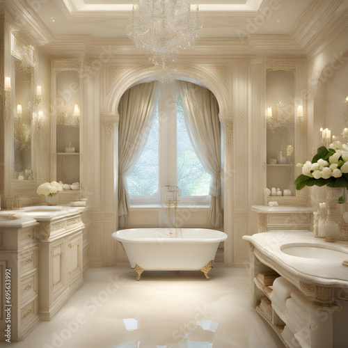 luxury bathroom with tub