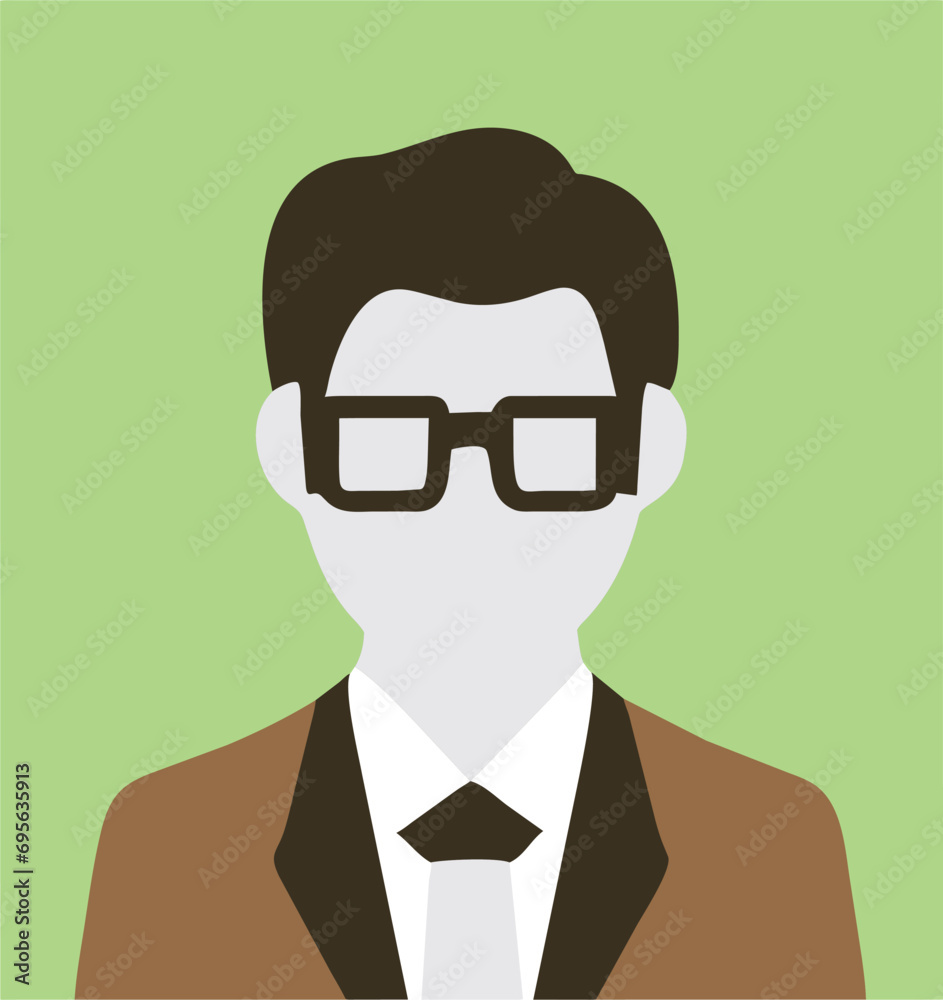 a man with glasses logo, icon