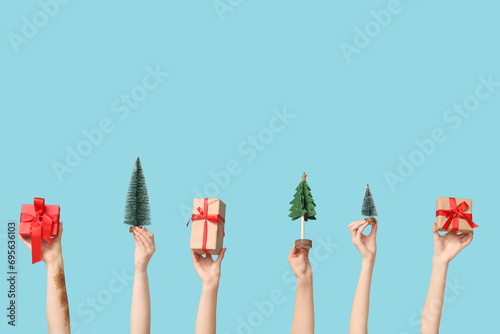 Female hands with Christmas...