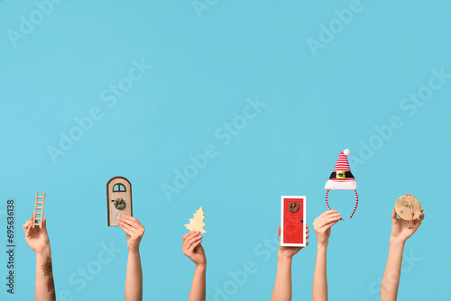 Female hands with wooden to...