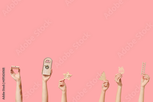 Female hands with different...