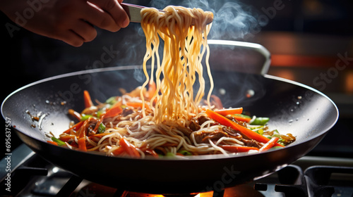 chinese food wok generative ai photo