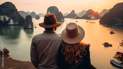 Backpacker couple enjoy trip through south east Asia