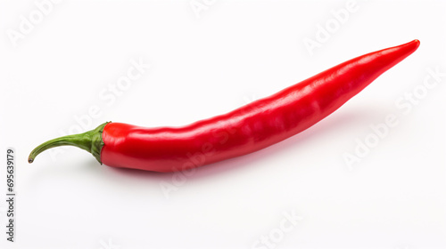 Red chili peppers on white background.