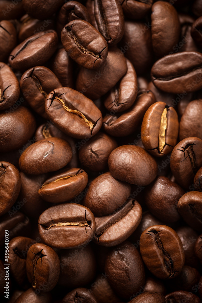 Roasted coffee beans background. High quality photo
