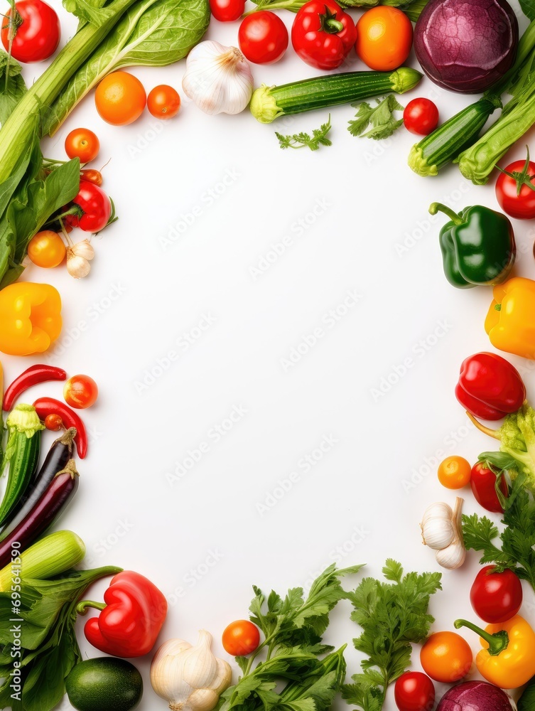vegetables on white background vegetables on white background