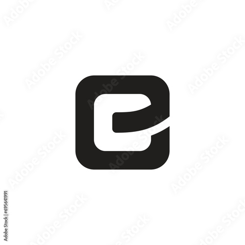 letter e square simple geometric logo vector
