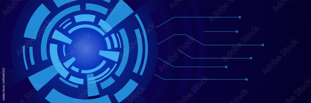 modern blue background with circles of technology modern blue background with circles of technology