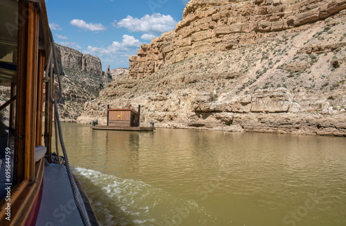 Cruising in Bighorn Canyon National Recreation Area - Bighorn River - floating restroom