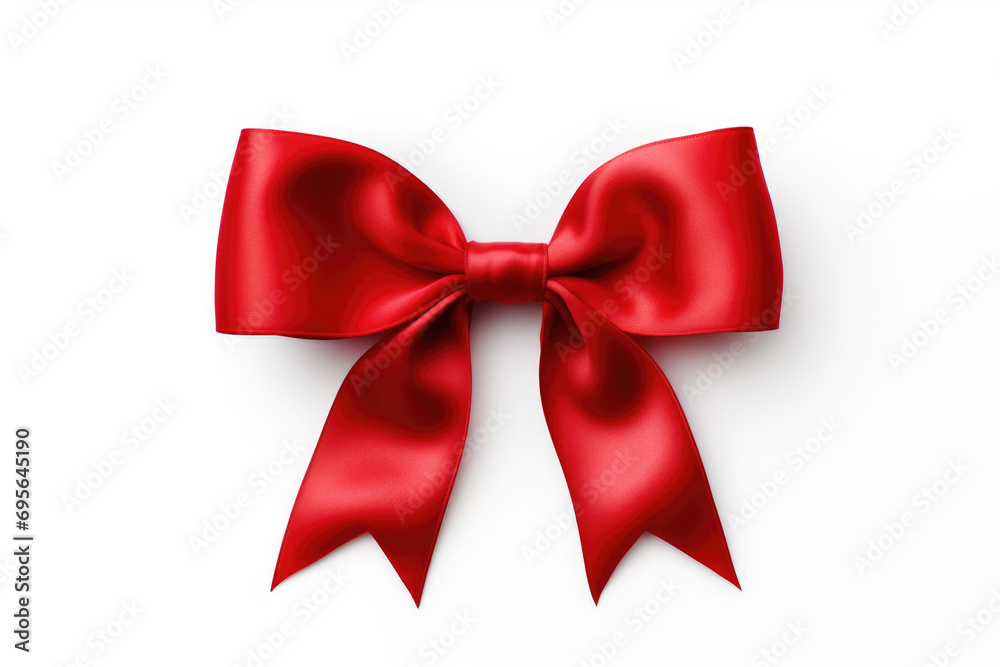 A red ribbon on a white backround A red ribbon on a white backround