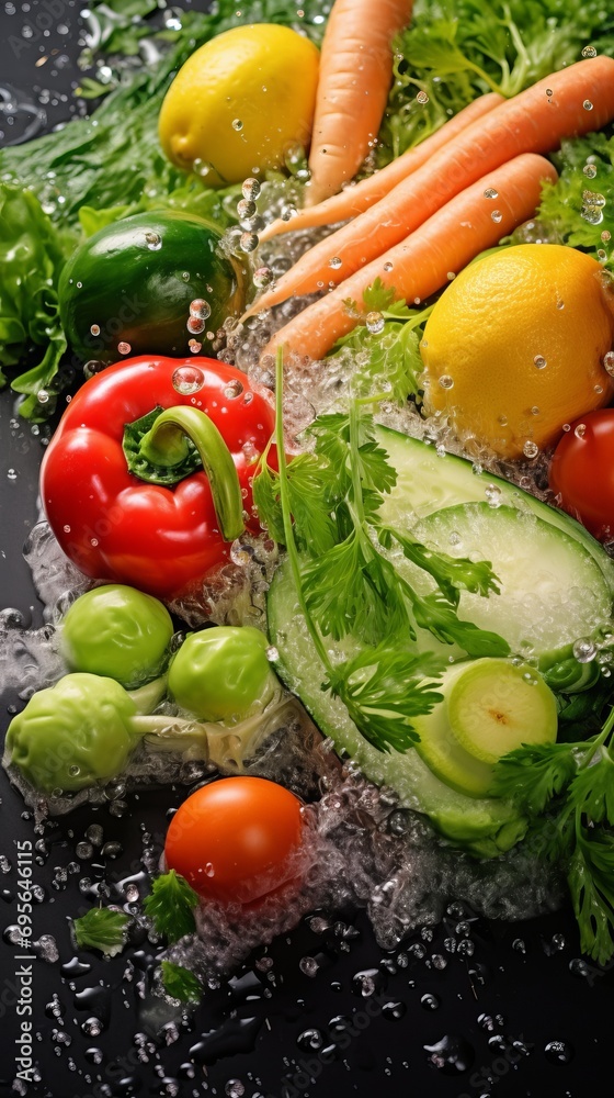 Freshly washed vegetables. Concept of ecology Freshly washed vegetables. Concept of ecology