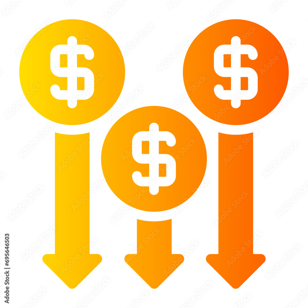 decline gradient icon decline gradient icon
