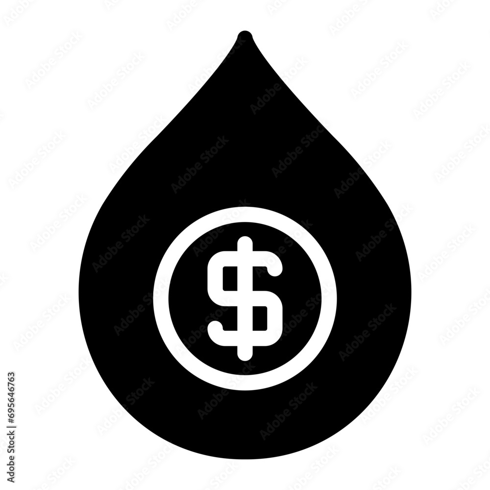water price glyph icon water price glyph icon
