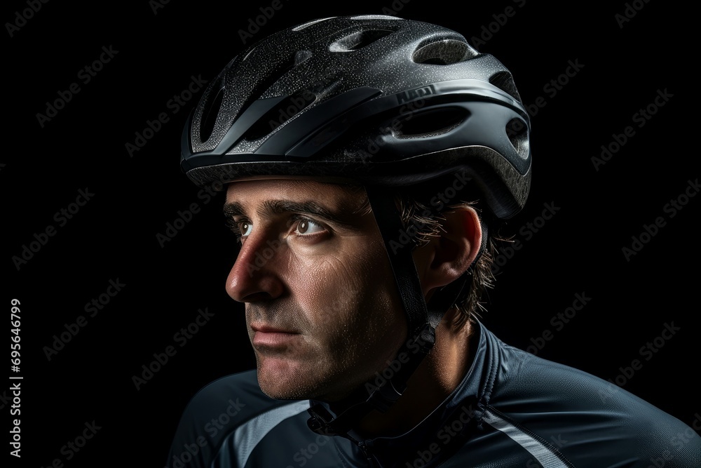 Man cycling helmet. Person adult. Generate Ai Man cycling helmet. Person adult. Generate Ai