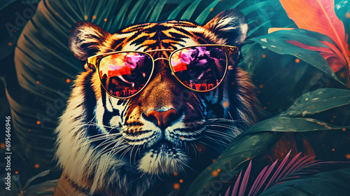 Tiger with sunglasses.