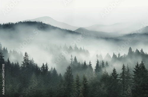 Whispering Mists of the Highland Pines © HNXS Digital Art
