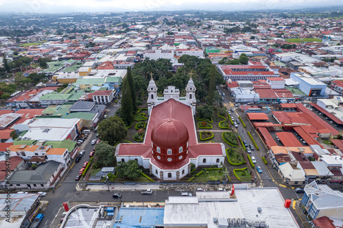 Aerial View of the Alajuela church in Costa Rica