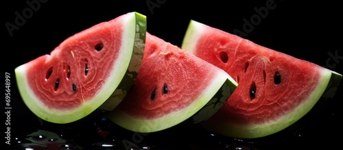 watermelon fruit on black background.