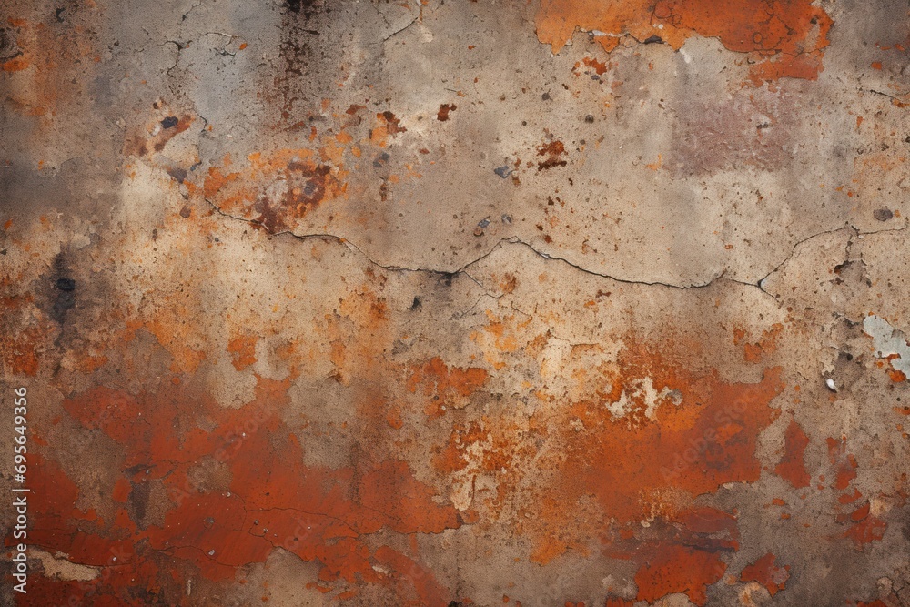 Rusty metal texture with peeling paint and weathered look