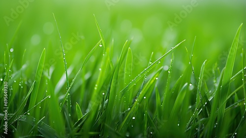 low angle of dewy green grass.green grass background