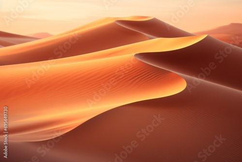 Texture of sand dunes in a desert landscape under sunset light