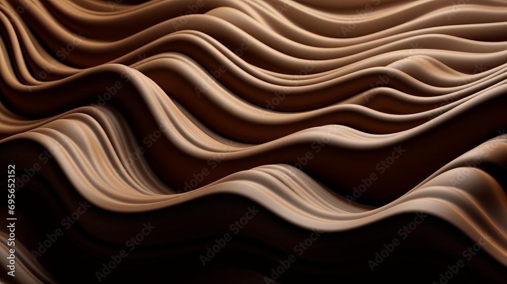 Three dimensional render of brown wavy pattern. Brown waves abstract background texture. Print, painting, design, fashion. Line concept. Design concept. Art concept. Wave concept. Colourful background Three dimensional render of brown wavy pattern. Brown waves abstract background texture. Print, painting, design, fashion. Line concept. Design concept. Art concept. Wave concept. Colourful background