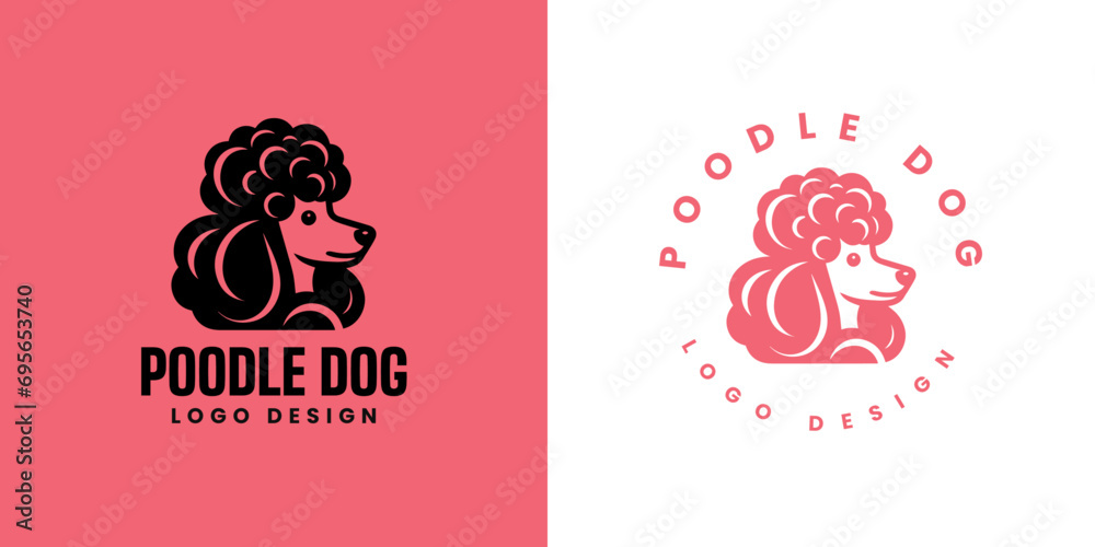 Poodle dog logo design Vector, Cute poodle dog logo templete, silhouette of the dog breed poodle logo, Cute dog logo Poodle dog logo design Vector, Cute poodle dog logo templete, silhouette of the dog breed poodle logo, Cute dog logo